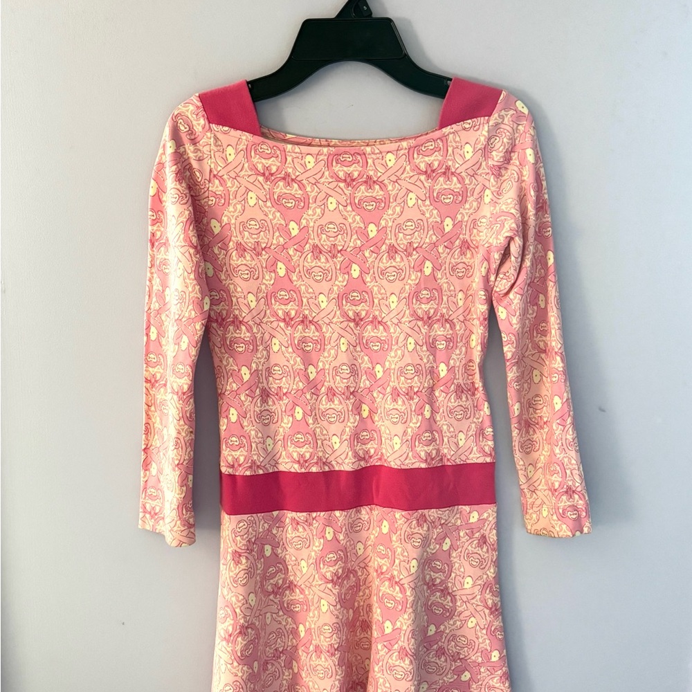 Lilly Pulitzer Pink and Cream Long Sleeve Dress Size 10